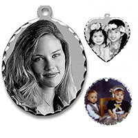 Precious Aluminum Photo Charms With Florentine Edge